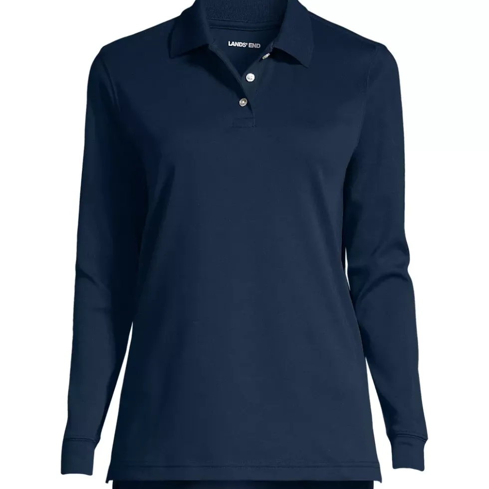 School Uniform Kids Long Sleeve Interlock Polo Shirt