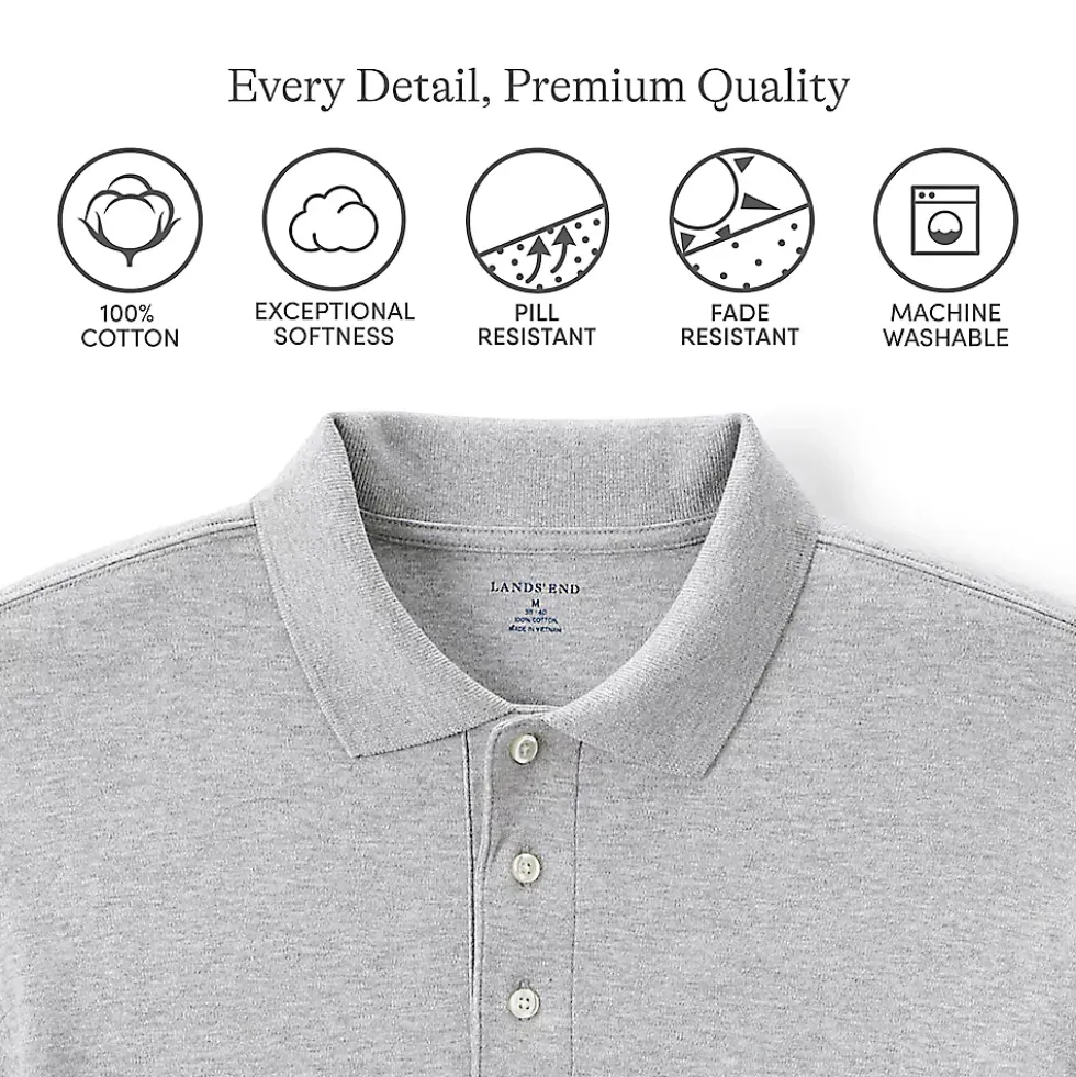 School Uniform Kids Long Sleeve Interlock Polo Shirt