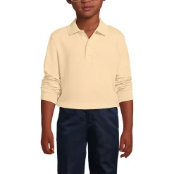School Uniform Kids Long Sleeve Interlock Polo Shirt