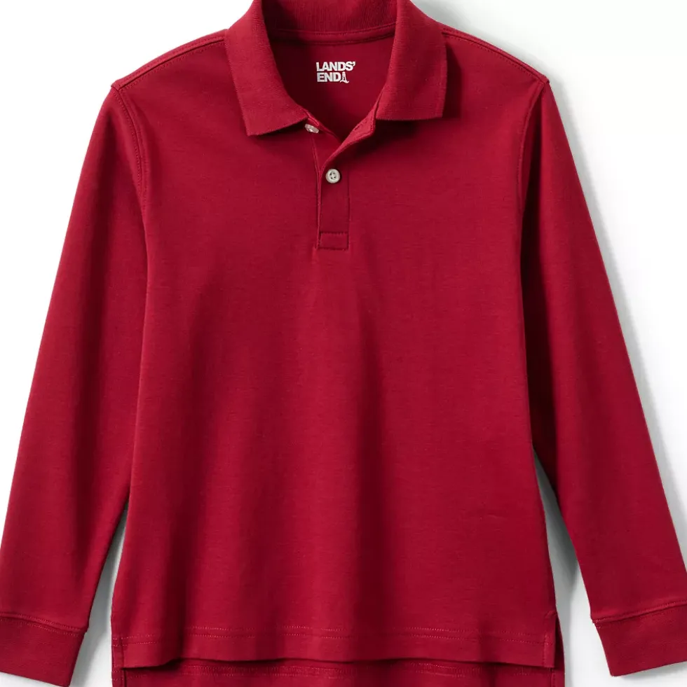 School Uniform Kids Long Sleeve Interlock Polo Shirt