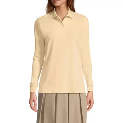 School Uniform Kids Long Sleeve Interlock Polo Shirt