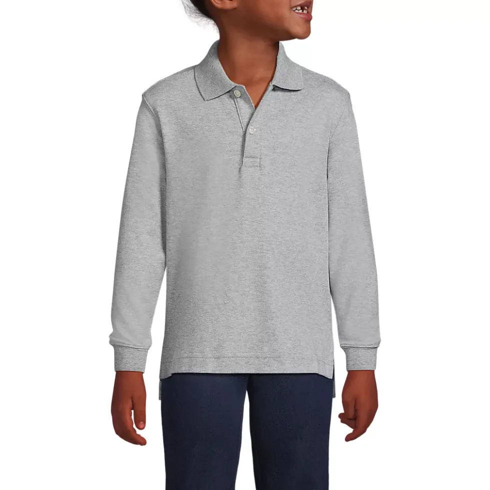 School Uniform Kids Long Sleeve Interlock Polo Shirt
