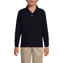 School Uniform Kids Long Sleeve Interlock Polo Shirt