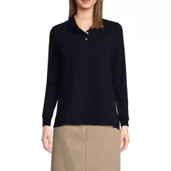 School Uniform Kids Long Sleeve Interlock Polo Shirt