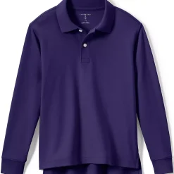 School Uniform Kids Long Sleeve Interlock Polo Shirt