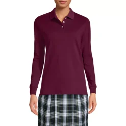 School Uniform Kids Long Sleeve Interlock Polo Shirt