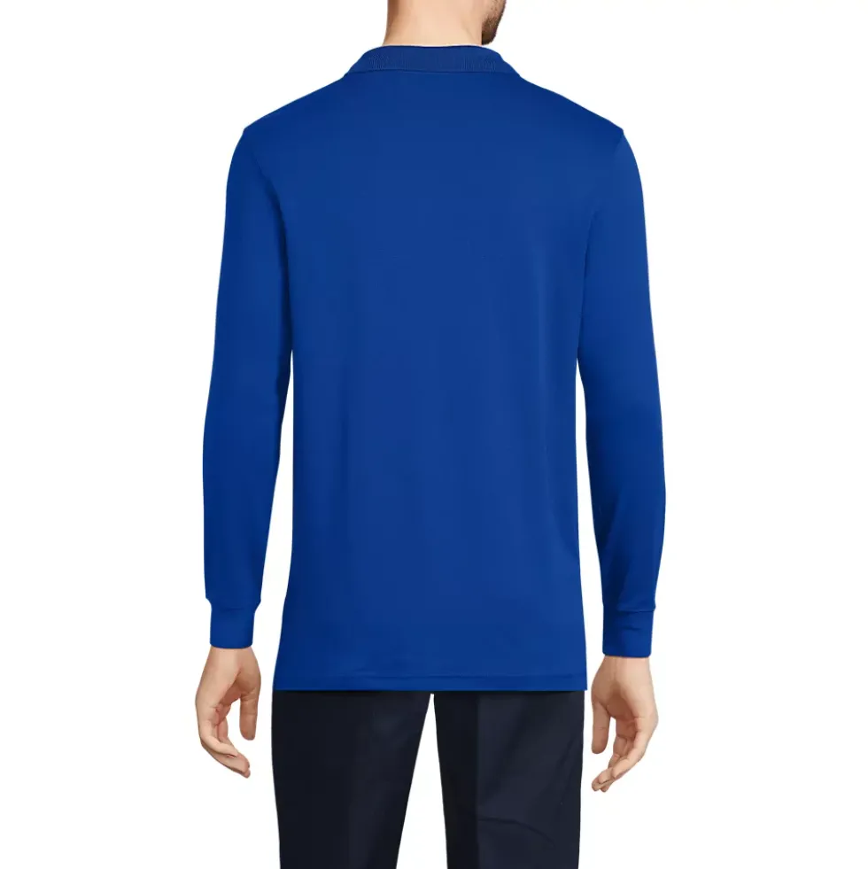 School Uniform Kids Long Sleeve Interlock Polo Shirt