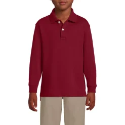 School Uniform Kids Long Sleeve Interlock Polo Shirt