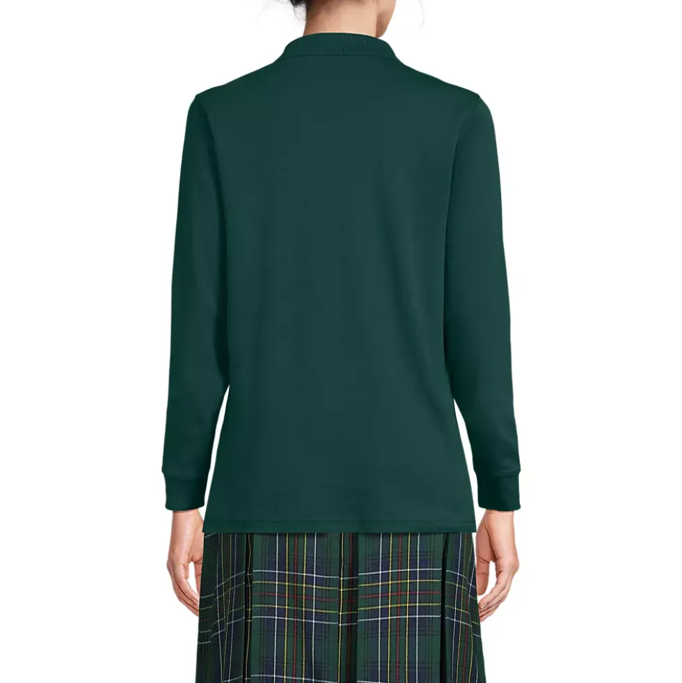 School Uniform Kids Long Sleeve Interlock Polo Shirt