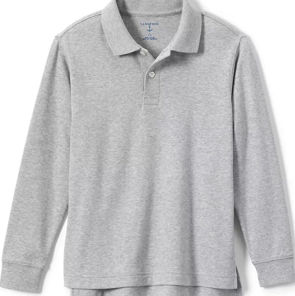 School Uniform Kids Long Sleeve Interlock Polo Shirt