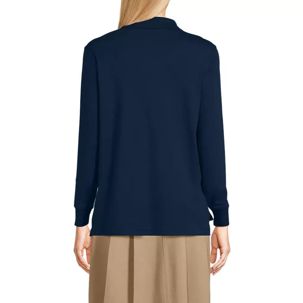 School Uniform Kids Long Sleeve Interlock Polo Shirt