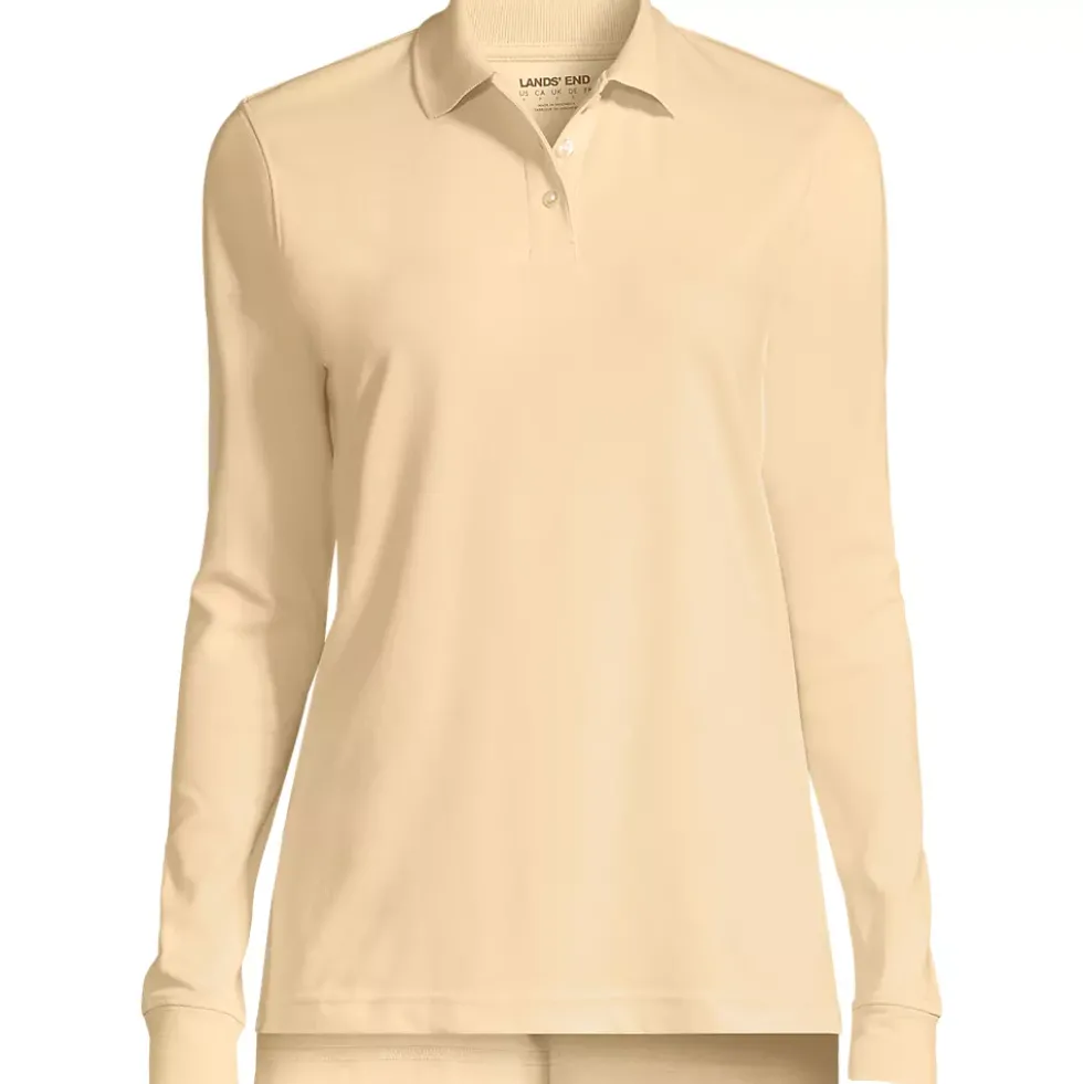School Uniform Kids Long Sleeve Interlock Polo Shirt