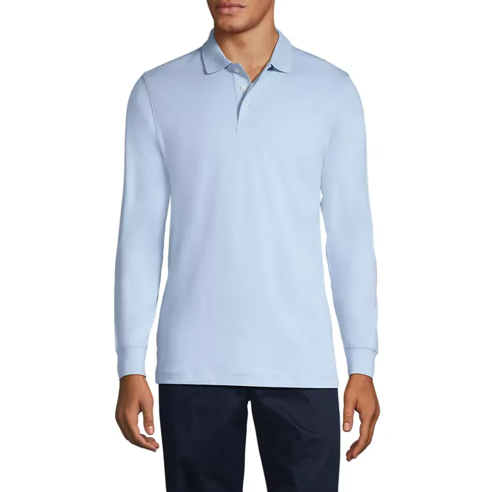 School Uniform Kids Long Sleeve Interlock Polo Shirt