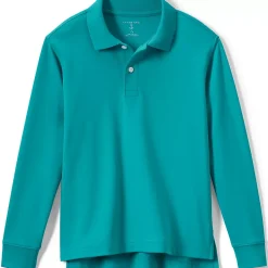 School Uniform Kids Long Sleeve Interlock Polo Shirt
