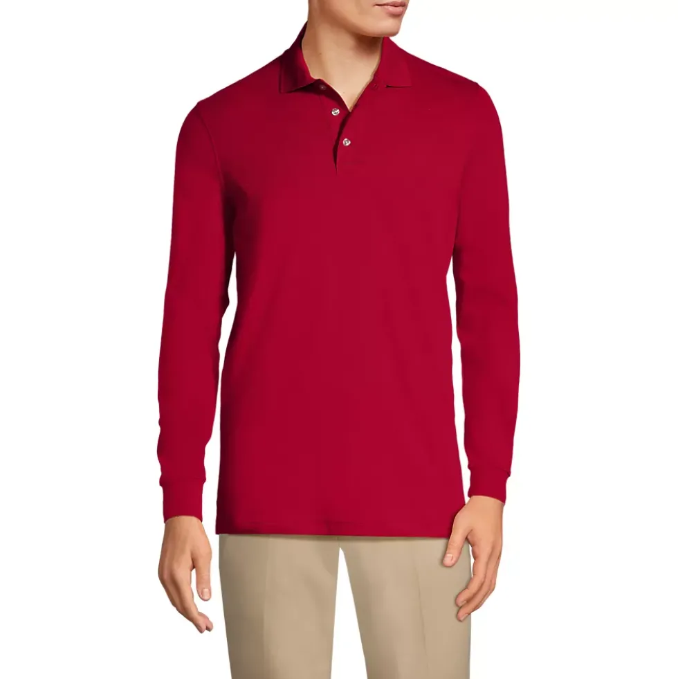 School Uniform Kids Long Sleeve Interlock Polo Shirt