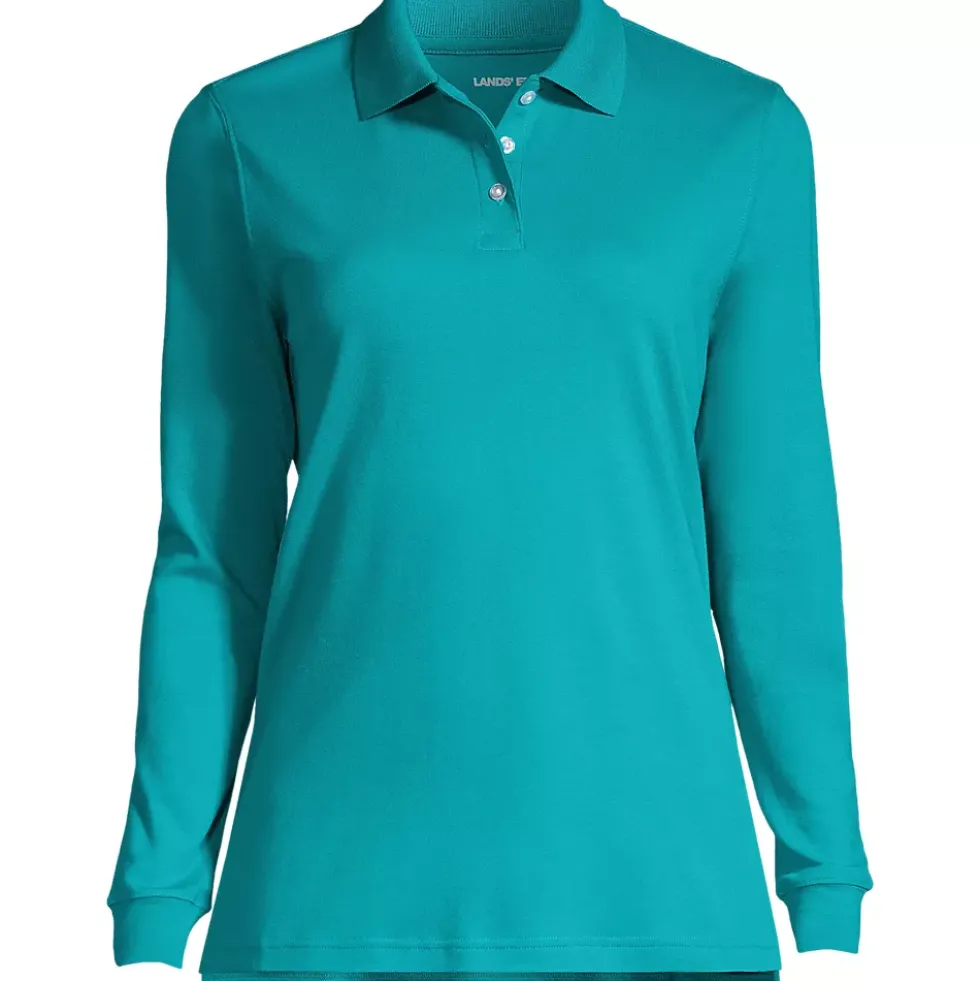 School Uniform Kids Long Sleeve Interlock Polo Shirt