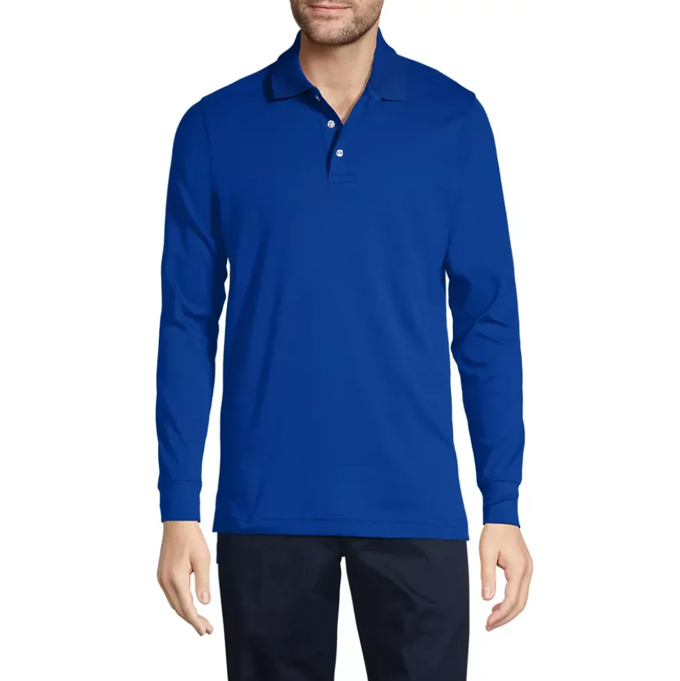 School Uniform Kids Long Sleeve Interlock Polo Shirt