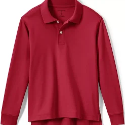 School Uniform Kids Long Sleeve Interlock Polo Shirt