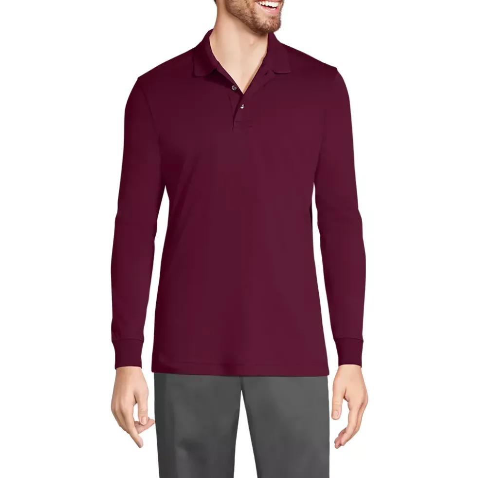 School Uniform Kids Long Sleeve Interlock Polo Shirt