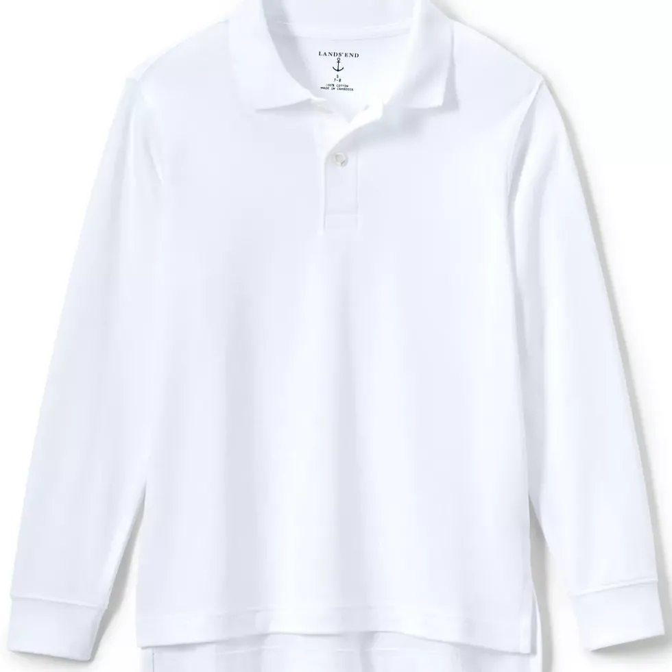 School Uniform Kids Long Sleeve Interlock Polo Shirt