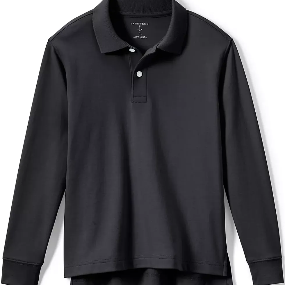 School Uniform Kids Long Sleeve Interlock Polo Shirt