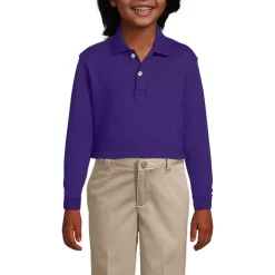 School Uniform Kids Long Sleeve Interlock Polo Shirt