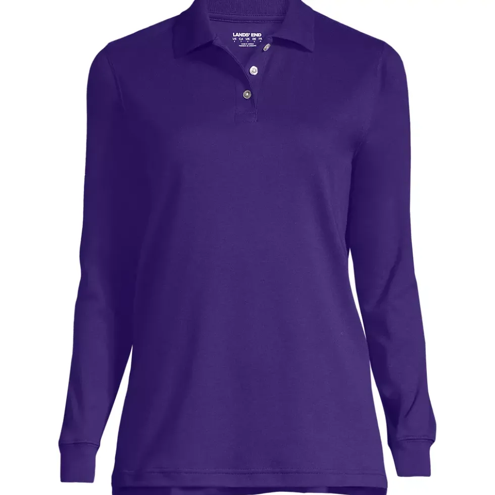 School Uniform Kids Long Sleeve Interlock Polo Shirt