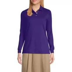 School Uniform Kids Long Sleeve Interlock Polo Shirt