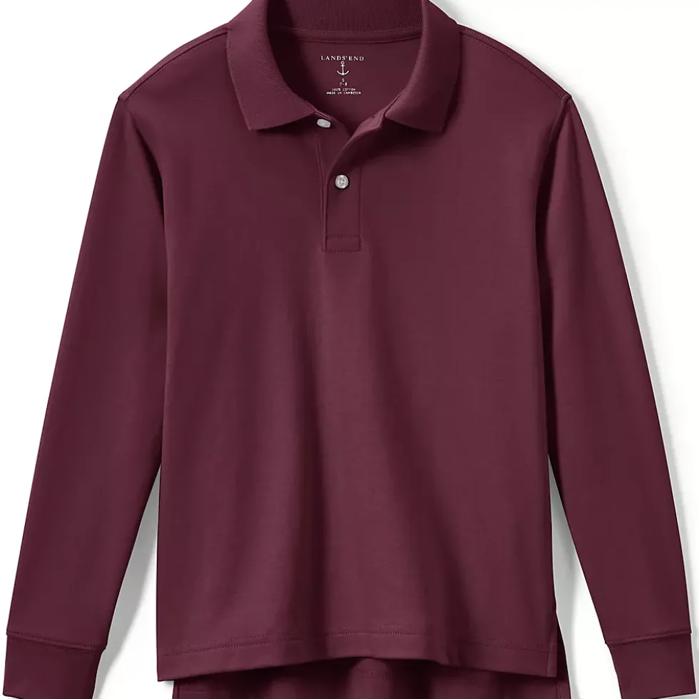 School Uniform Kids Long Sleeve Interlock Polo Shirt