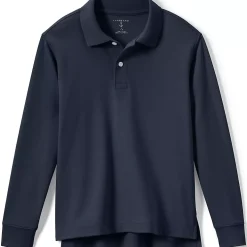 School Uniform Kids Long Sleeve Interlock Polo Shirt