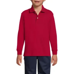 School Uniform Kids Long Sleeve Interlock Polo Shirt