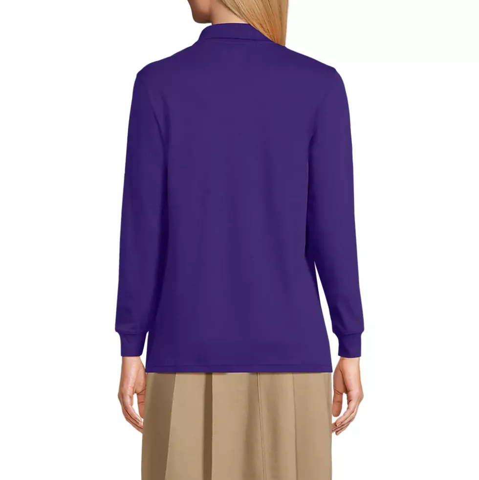 School Uniform Kids Long Sleeve Interlock Polo Shirt