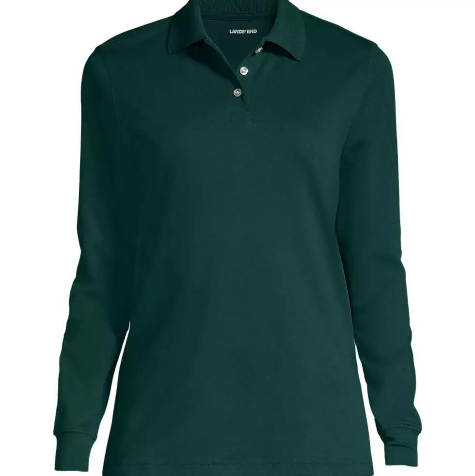School Uniform Kids Long Sleeve Interlock Polo Shirt