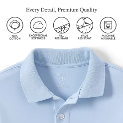 School Uniform Kids Long Sleeve Interlock Polo Shirt