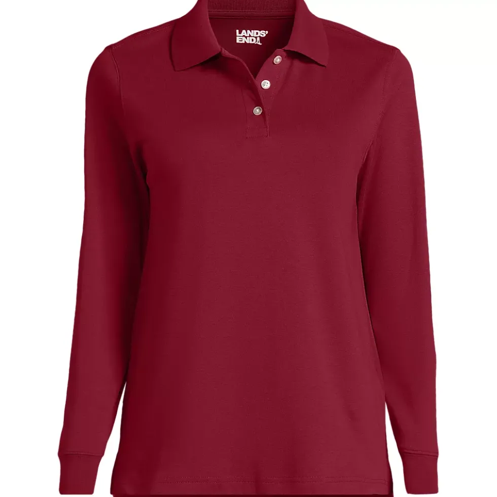School Uniform Kids Long Sleeve Interlock Polo Shirt