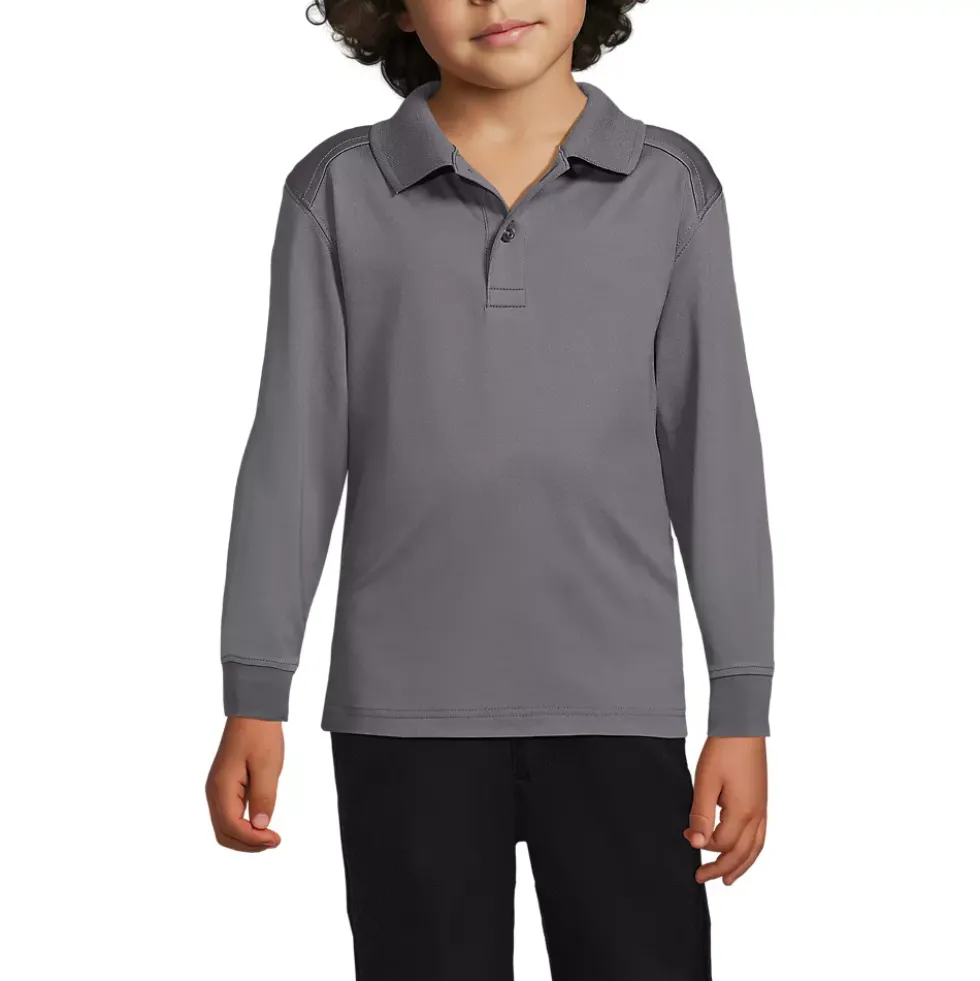 School Uniform Kids Long Sleeve Rapid Dry Polo Shirt