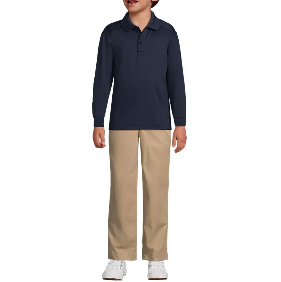 School Uniform Kids Long Sleeve Rapid Dry Polo Shirt