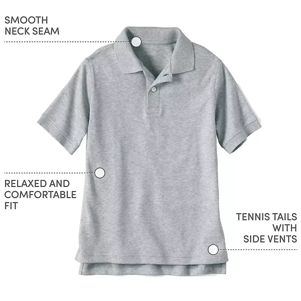 School Uniform Kids Short Sleeve Interlock Polo Shirt