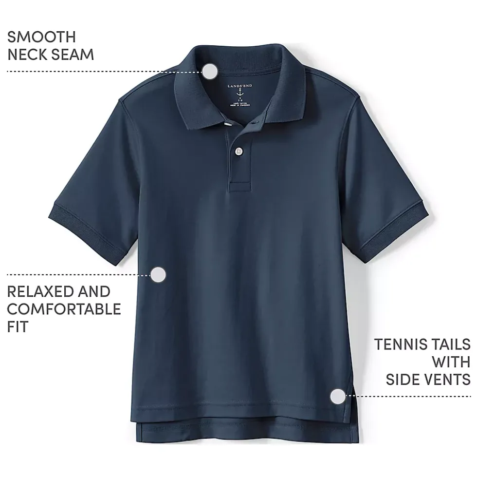 School Uniform Kids Short Sleeve Interlock Polo Shirt