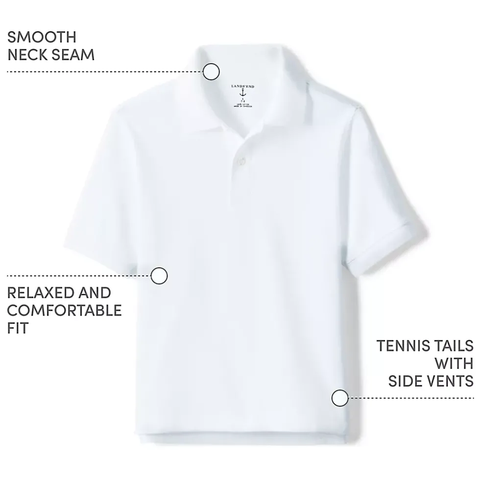 School Uniform Kids Short Sleeve Interlock Polo Shirt