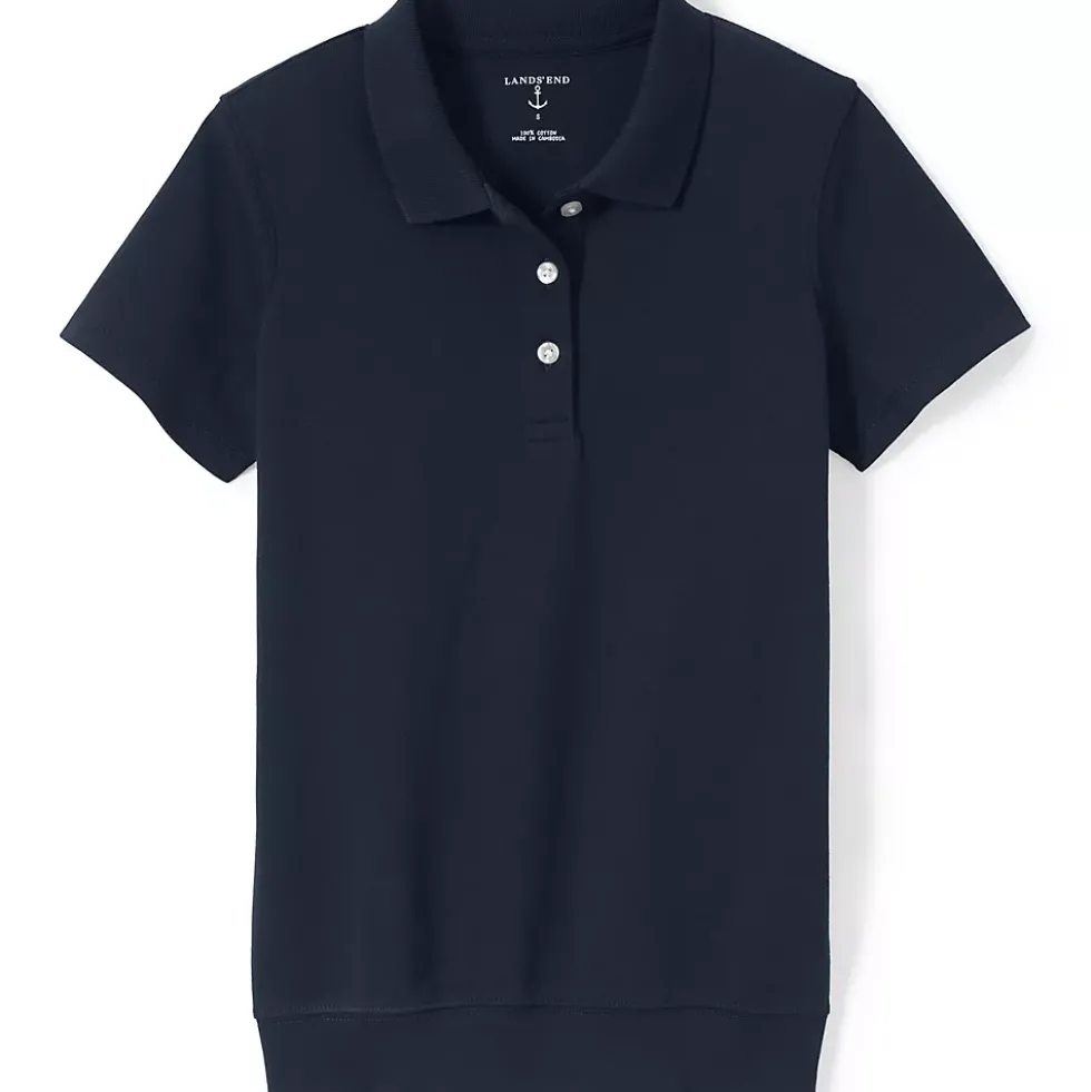 School Uniform Kids Short Sleeve Banded Bottom Polo Shirt