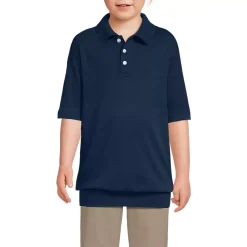School Uniform Kids Short Sleeve Banded Bottom Polo Shirt