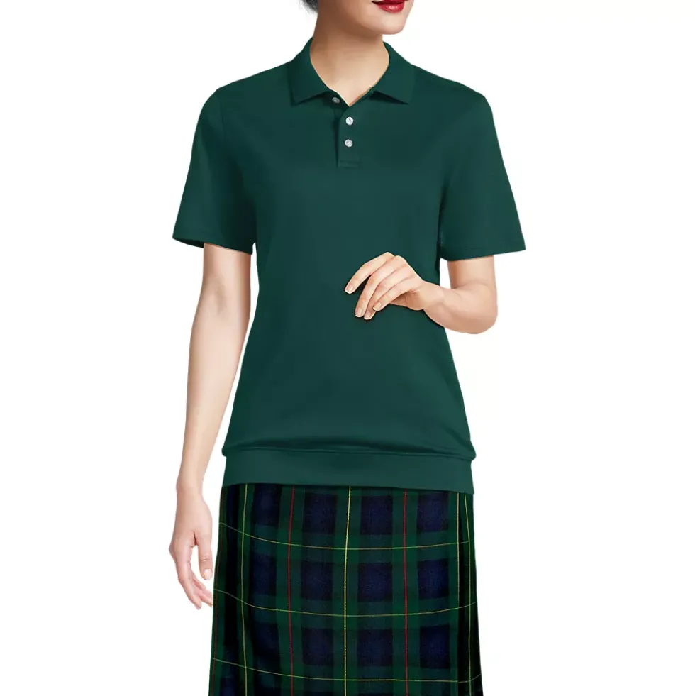 School Uniform Kids Short Sleeve Banded Bottom Polo Shirt