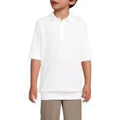 School Uniform Kids Short Sleeve Banded Bottom Polo Shirt