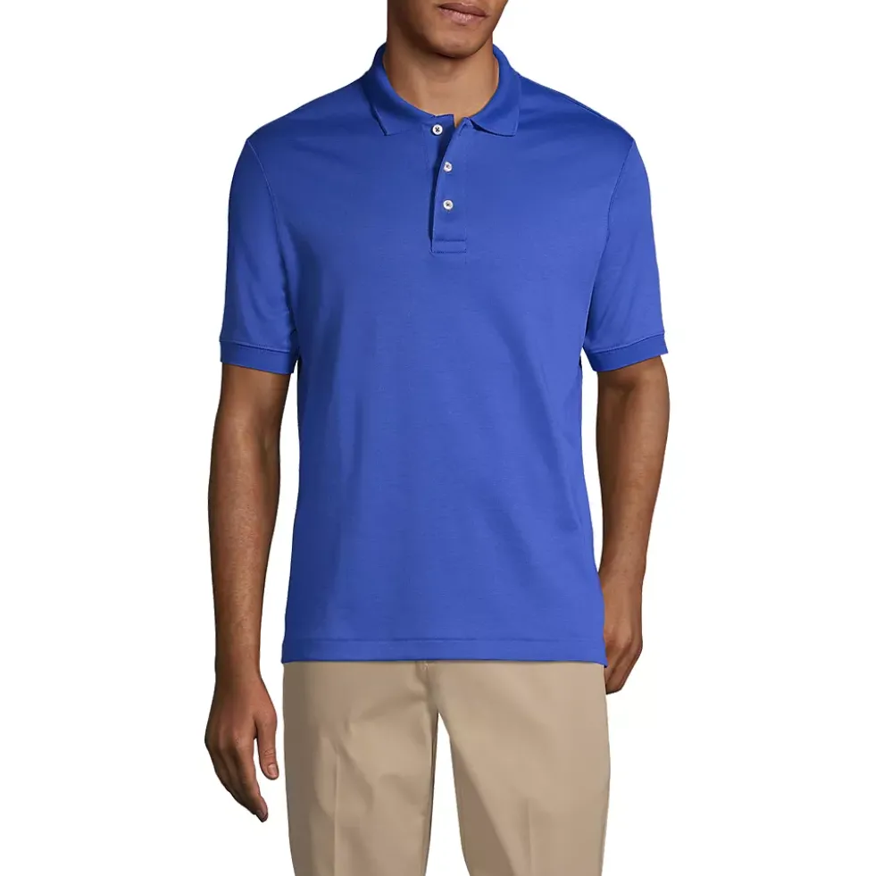 School Uniform Men's Banded Cuff Short Sleeve Supima Cotton Polo Shirt