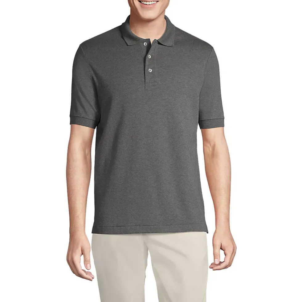 School Uniform Men's Banded Cuff Short Sleeve Supima Cotton Polo Shirt