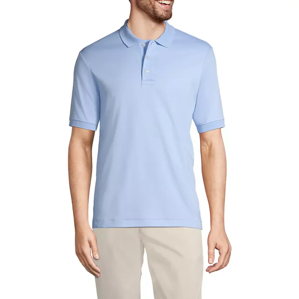 School Uniform Men's Banded Cuff Short Sleeve Supima Cotton Polo Shirt