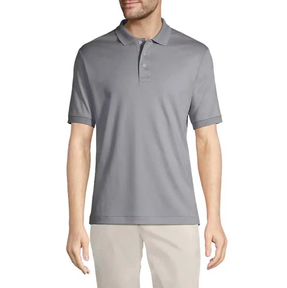 School Uniform Men's Banded Cuff Short Sleeve Supima Cotton Polo Shirt