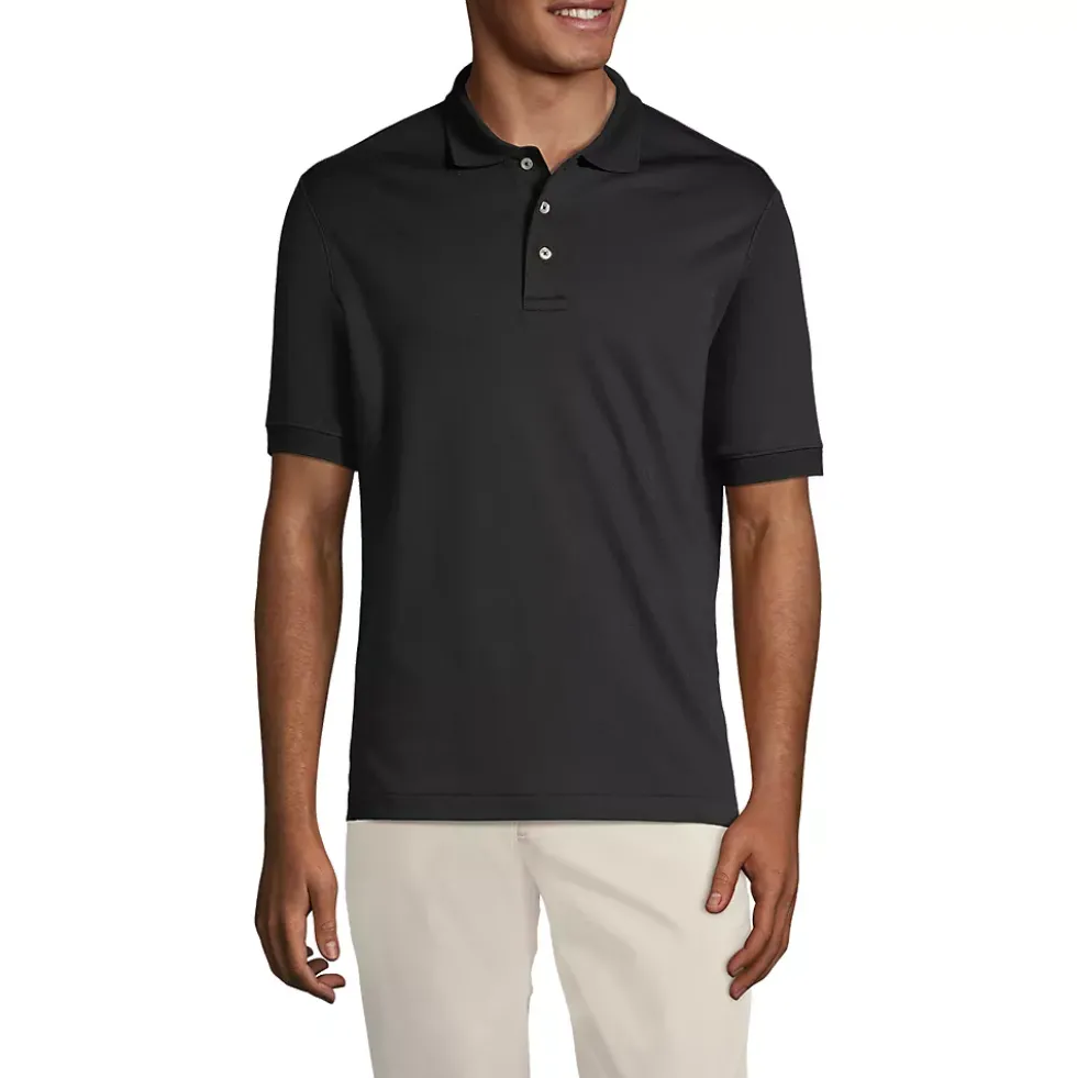 School Uniform Men's Banded Cuff Short Sleeve Supima Cotton Polo Shirt