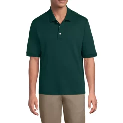 School Uniform Men's Banded Cuff Short Sleeve Supima Cotton Polo Shirt